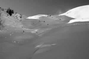 Schnee schwarz weiß